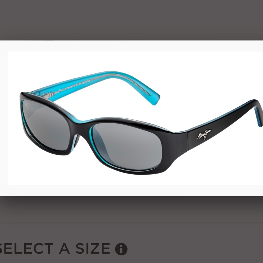 Maui Jim Punchbowl Sunglasses Black with Blue Frames